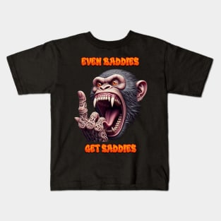 Even Baddies Get Saddies Evil Monkey Kids T-Shirt